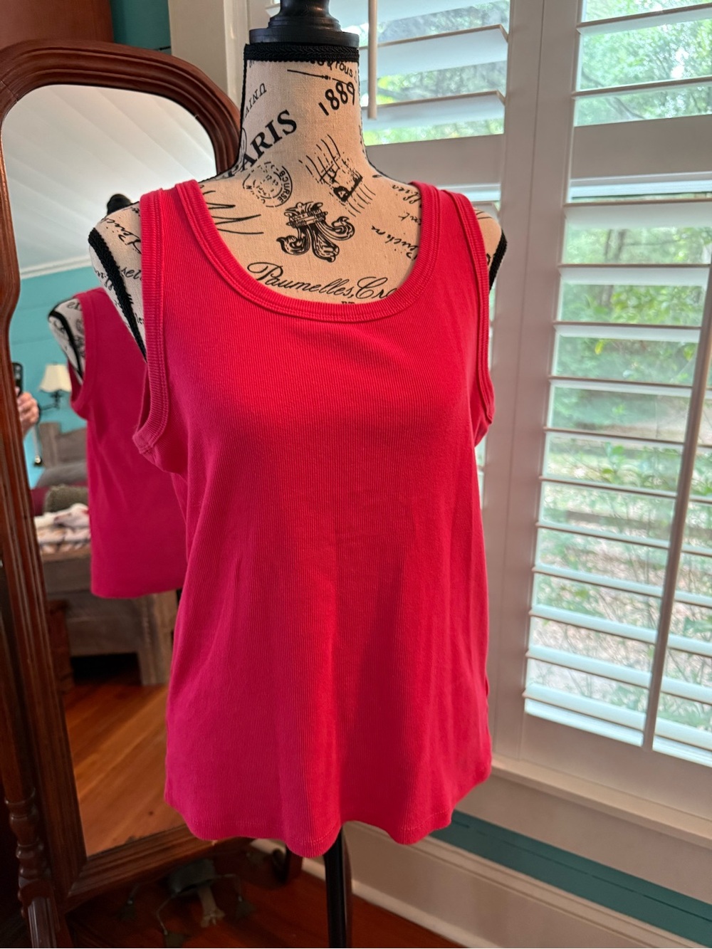 Talbot’s Pink Women's Tank Top - Sleeveless Ribbed Jersey